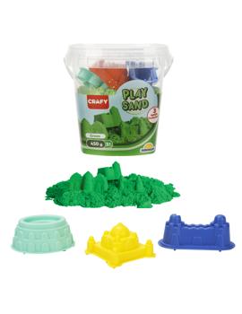 05702 Dječji set za igru s pijeskom – kanta 450 g, zelena boja, s kalupima