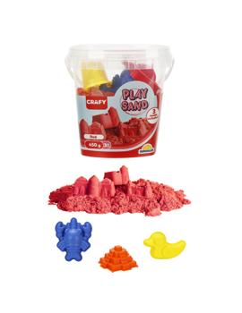 05696 Dječji set za igru s pijeskom – kanta 450 g, crvena boja, s kalupima
